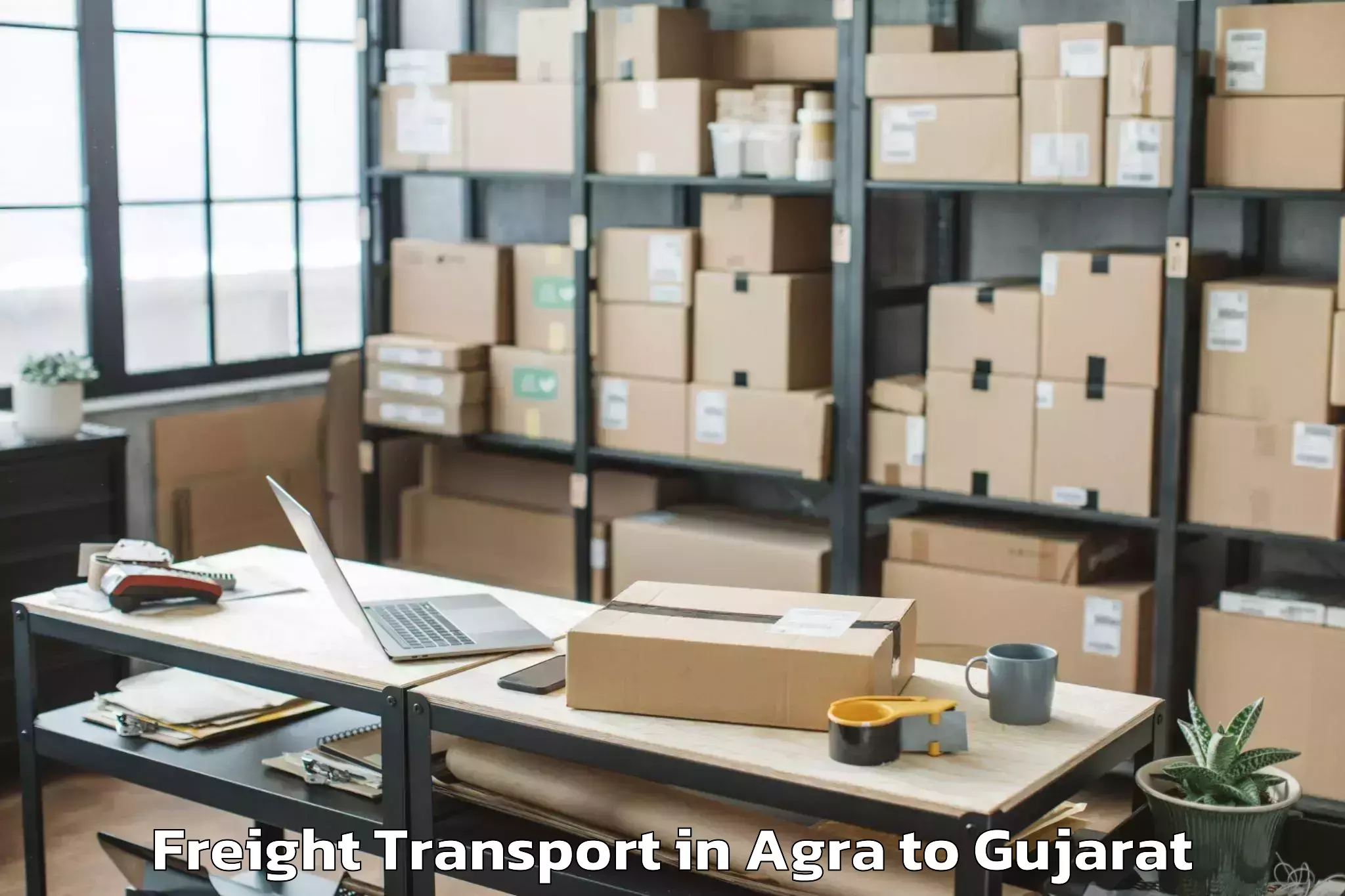 Book Agra to Swarnim Gujarat Sports Univers Freight Transport